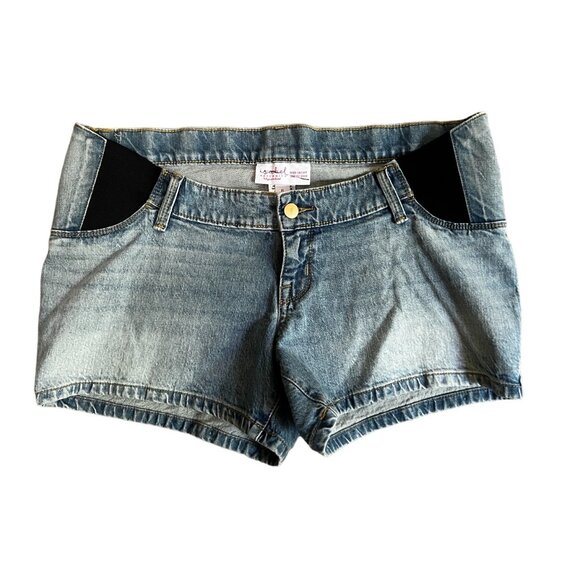 Isabel Maternity by Ingrid & Isabel Denim Shorts Light Wash Sz 6 Womens w/ Back - Picture 1 of 4